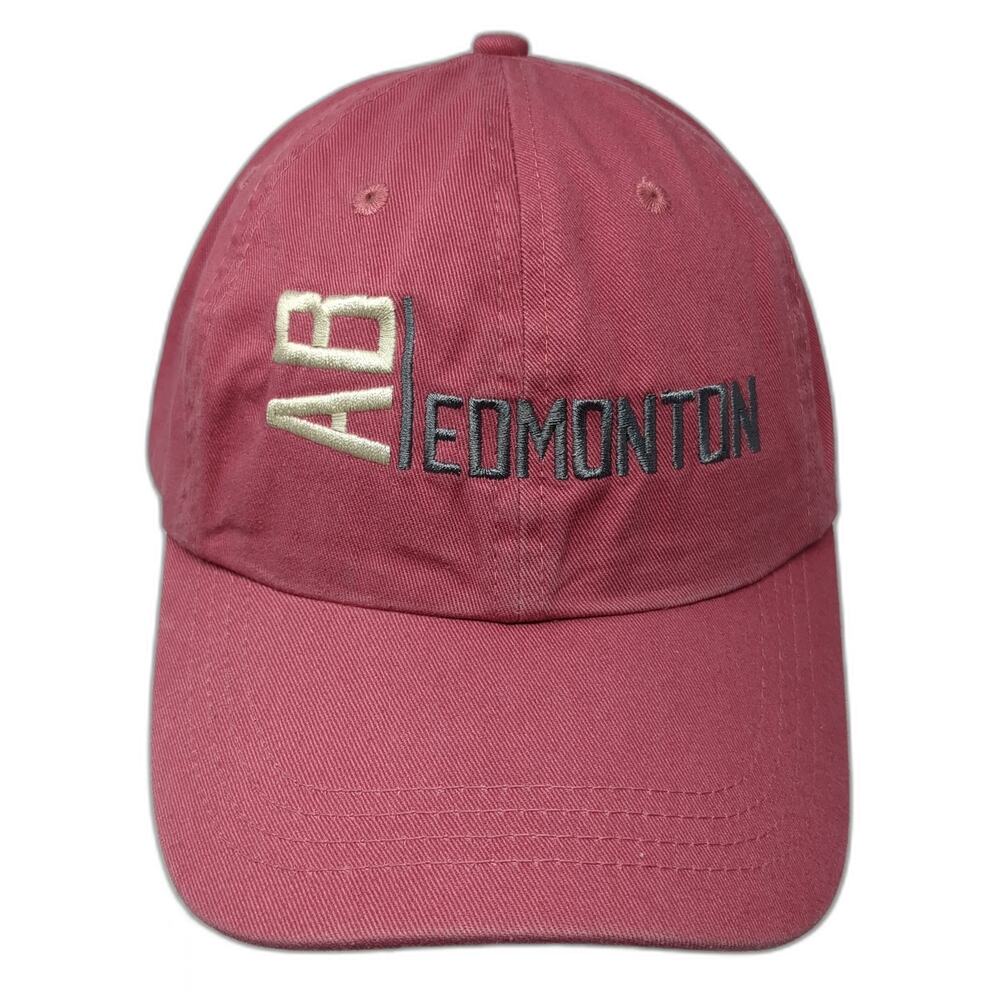 AB Edmonton Baseball Cap Pink One Size Adjustable Embroidered Paramount Apparel